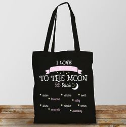 Personalized To the Moon and Back Canvas Tote