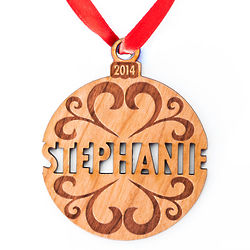 Personalized Wood Holiday Bulb Ornament
