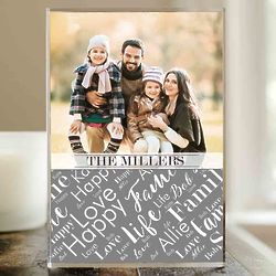 Personalized Family Photo Word-Art Plaque