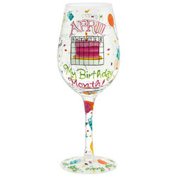 April Birthday Month Wine Glass