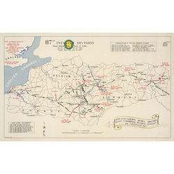 87th Infantry Division WWII Campaign Map Print