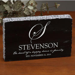 The Heart of Our Home Personalized Marble Plaque