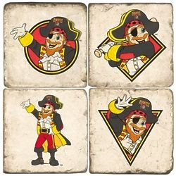 Pittsburgh Pirates Pirate Mascot Italian Marble Coasters