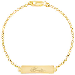 Name Bar Gold Plated Women's Bracelet
