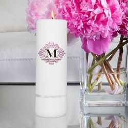 Personalized Round Fresh Floral Unity Candle