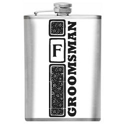 Personalized Initial Stripe Groomsmen Flask