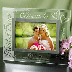 Maid of Honor Personalized Glass Picture Frame