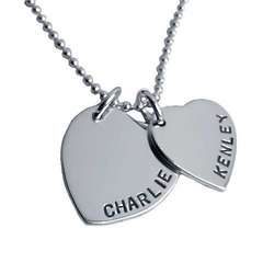 Silver Double Heart Charm Necklace