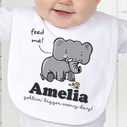 Personalized Elephant Love Baby Bib