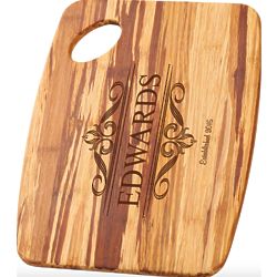 Family's Personalized Tiger Wood Cutting Board