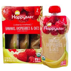 Bananas, Raspberries, and Oats Stage 2 Baby Food