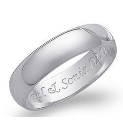 Platinum Plated Sterling Silver Engraved Message Band