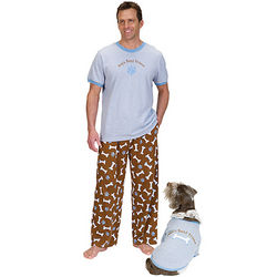 Cotton Jersey Matching Best Friend Pajamas for Men and Dog