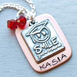 Smile You Graduated Personalized Hand Stamped Necklace