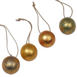 Golden Baubles Wood Ornaments