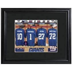 New York Giants NFL Locker Room Framed Personalized Print