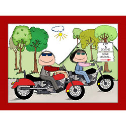Personalized Two Motorcycle Riders Cartoon
