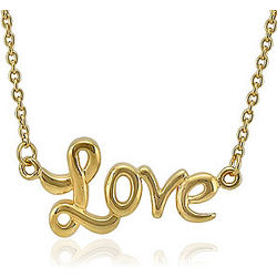 14K Gold Vermeil 'Love' Sign Pendant Necklace