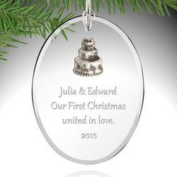 Personalized Glass Wedding Ornament