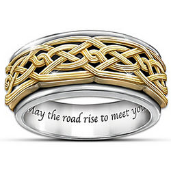 Celtic Traditions Men's Stainless Steel Spinning Ring