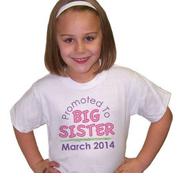 Personalized Big Sister Cotton T-Shirt