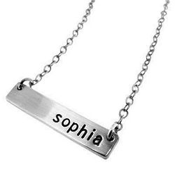 Flat Rectangle Charm Necklace