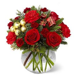 Holiday Gold Bouquet of Flowers