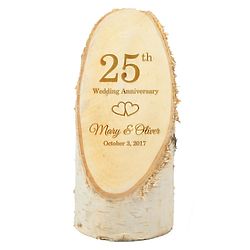 Personalized 25th Anniversary Natural Birch Wood Plaque
