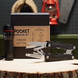 Pocket Survival Kit Flashlight & Multi-Tool Set