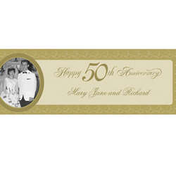 Personalized 50th Anniversary Small Photo Banner