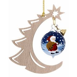 Personalized Half Christmas Tree with Santa Christmas Ornament