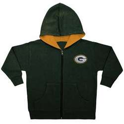 Toddler Packers Green Full Zip Hoodie