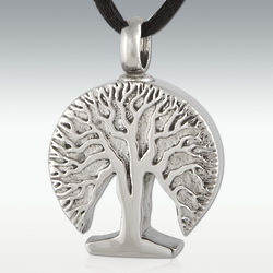 Tree of Life Engravable Stainless Steel Cremation Necklace