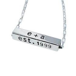 Horizontal Sterling Silver Bar Necklace