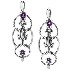 Faceted Amethyst and Sterling Silver Drop Earrings