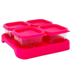 4 Glass Storage Cubes for Fresh Baby Food