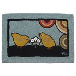 Baby Chicks Hooked Rug
