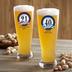 Cheers & Beers Personalized Birthday Pilsner Glass