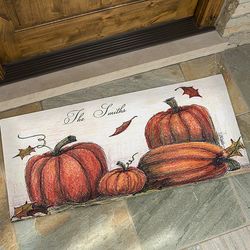 Personalized Autumn Pumpkin Oversized Door Mat
