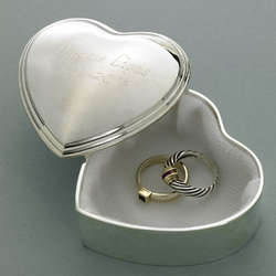 Personalized Silver-Plated Heart Box