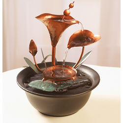 Water Lilies Tabletop Fountain