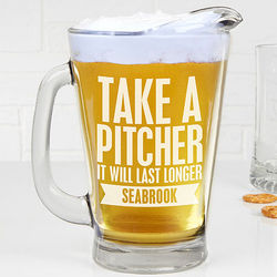 Beer Quotes Personalized Deep Etch Beer Pitcher