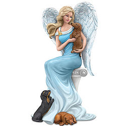 Dachshunds Give Paw-fect Heavenly Support Angel Figurine