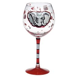 2 Alabama Crimson Tide Hand-Painted Wine Glasses