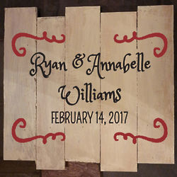 Wedding Borders Hand Painted Pallet Sign