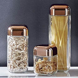 Copper Lid Metrix Square Storage Canisters
