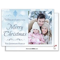 Custom Photo Snowfall Family Christmas Card
