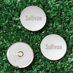 3 Personalized Silver Golf Markers