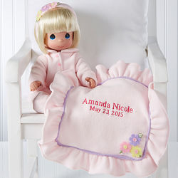 Personalized Precious Moments Blonde Baby Doll and Blankie