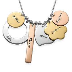 Personalized Mothers Necklace in Mixed Metals